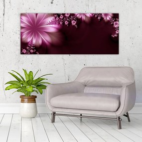 Obraz abstrakcie - kvety (120x50 cm)