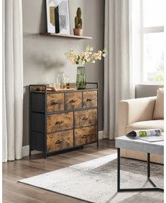 Komoda so zásuvkami KIRA hnedá/čierna