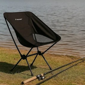 Trizand 25074 Kempingová skladacia stolička, čierna