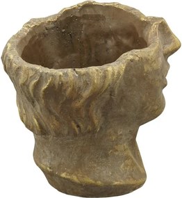 Bronzovo - hnědý antik květináč dívka Bronie - 15*15*18 cm