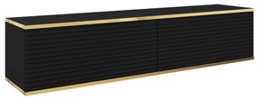 Závesný televízny stolík Oro MDF 135 cm čierny/zlatý