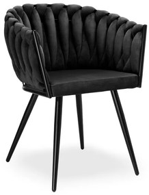 Jedálenská stolička ASTON zamatová, čierna