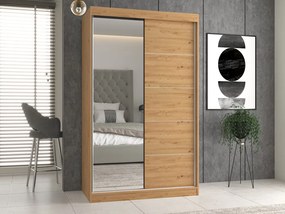 Šatníková skriňa so zrkadlom IGA 120 cm dub artisan