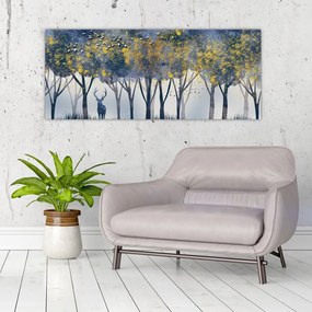 Obraz jeleňa v lese (120x50 cm)