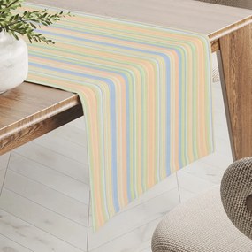 Biante Bavlnený behúň na stôl Sandra SA-734 Pastelovo farebné pásiky 35x180 cm