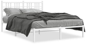 Kovový rám postele s čelom biely 120x200 cm 376371