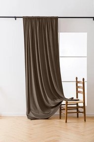 Hnedý zatemňovací záves VELVET 135x250 cm Zavesenie: Riasiaca páska