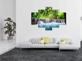 Obraz - modrý vodopád (150x105 cm)