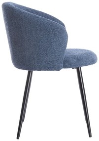 Modré kovové jedálenské kreslá v súprave 2 ks Radaja – Light &amp; Living