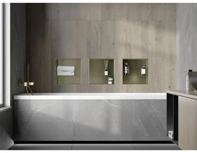 Mexen X-Wall-NR, polička na zapustenie pod obklad bez goliera 30 x 30 cm, zlatá lesklá, 1951303010S