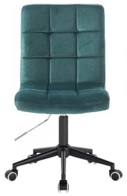 LuxuryForm DESIGN Stolička TOLEDO VELUR na čiernej podstave s kolieskami - zelená