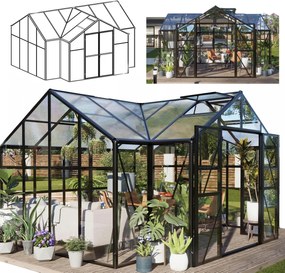 Zimná záhrada Altánok Tribeca 433 x 360 cm Solid Pc celoročné sklo