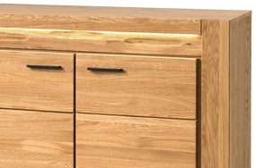 Komoda Velvet II 44 125 cm z masivu s LED osvětlením dub přírodní