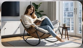 Záhradné hojdacie kreslo na terasu, do obývačky sivé ELTON