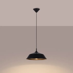 Sollux SL.1328 - Luster na lanku FRIKA 1xE27/15W/230V pr. 34 cm čierna