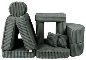 MeowBaby® Churros detská pohovka Max, Pine Forest Green