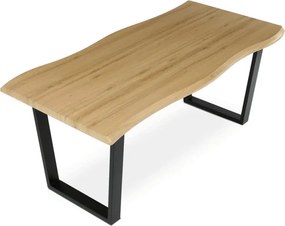 Jedálenský stôl 180x90 cm HT-F4218 OAK divoký dub / čierny