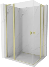 Mexen, Mexen Mist L Duo výklopný sprchový kút 115 x 95 cm, transparentný, brúsené zlato - 8A4L-115-095-55-00