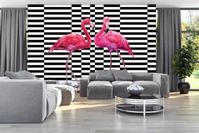 Fototapeta - Plameniak 3D (254x184 cm)