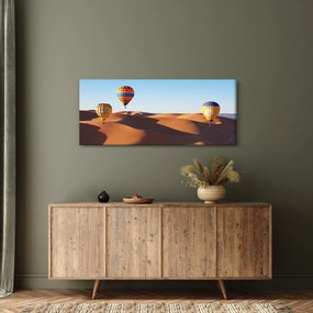 Obraz - lietajúce balóny v púšti (120x50 cm)