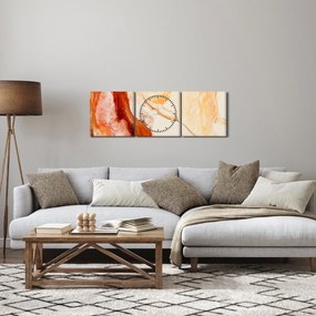 Obraz - Abstraktná maľba (s hodinami) (90x30 cm)