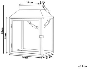 Oceľový lampáš 33 cm medený KASOS Beliani