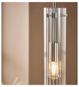 Závesné svietidlo v striebornej farbe so skleneným tienidlom Tubo – Markslöjd