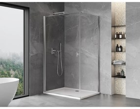 Mexen Mist-B, 1-krídlový výklopný sprchový kút 100 x 85 cm, číre sklo, chrómový profil, 8A2T-100-085-01-00