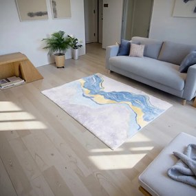 Protišmykový koberec NOVO mramor / zlatý