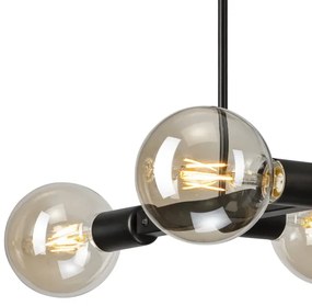 Luster na tyči ASTRID 4xE27/60W/230V čierna