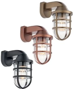 Redo 90206 - Vonkajšie nástenné svietidlo CAGE 1xE27/28W/230V IP44 meď