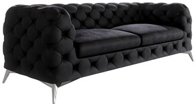 Čierna zamatová pohovka 225 cm Chelsea – Ropez