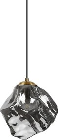 Závesný luster na lanku CRISTAL 1xE14/15W/230V mosadz/dymovo čierna