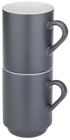 Kela Sada keramických hrnčekov MATTIA, 2 ks, sivá, 300 ml