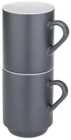 Kela Sada keramických hrnčekov MATTIA, 2 ks, sivá, 300 ml