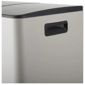 Taupe oceľový odpadkový kôš 2x20 l na triedený odpad/nášľapný Aliya – Spirella