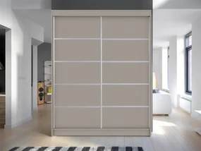 Posuvná skriňa Belgia IV, Farby: čierny / dub artisan, Osvetlenie: osvetlenie LED RGB - farebné