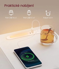 Noční stolek s LED osvětlením a USB portem Vasagle Melisa 25 cm bílý
