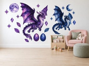 Noční draci a měsíc arch 164 x 122 cm