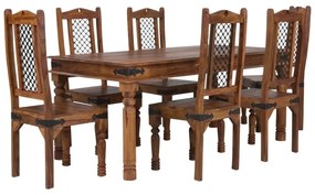 furniture-nabytek.cz - Masívna jedálenská sada Merlin I z palisandra, lakovaná, hnedá – 180x90 cm + 6 stoličiek