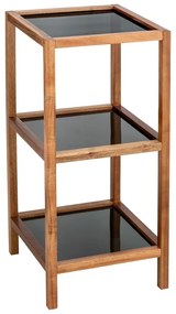 Sklenený kúpeľňový regál v čierno-prírodnej farbe 36x79 cm Fondi – Wenko