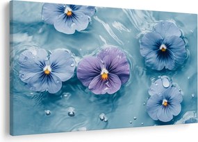 Obraz - Fialky vo vode (90x60 cm)