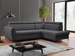 Rohová sedačka Potazuro L (tmavosivá) (s úl. priestorom) (p)