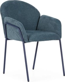 Modré čalúnené jedálenské kreslá v súprave 2 ks Aslin – MOME