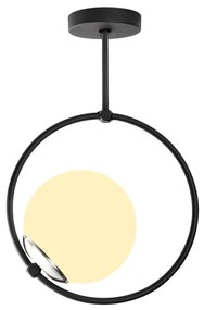 Čierne závesné svietidlo so skleneným tienidlom Chandelier – Opviq lights