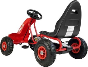 LEAN CARS Pedálová motokára A-18 s nafukovacími kolesami, červená