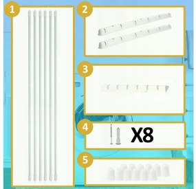Erga Erga, stropný vešiak na sušenie bielizne 6x150 cm, biela, ERG-SEP-10SUSSUF6PP15