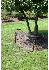 Čierno-tmavohnedá kovová záhradná lavica Fuego – Garden Pleasure