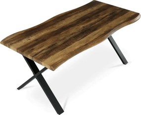 Jedálenský stôl 180x90 cm HT-F4318 OLW stare drevo / čierne nohy