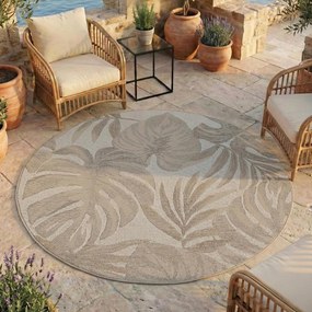 Béžový okrúhly vnútorný a vonkajší koberec ø 160 cm Desert 1302 – Ayyildiz Carpets